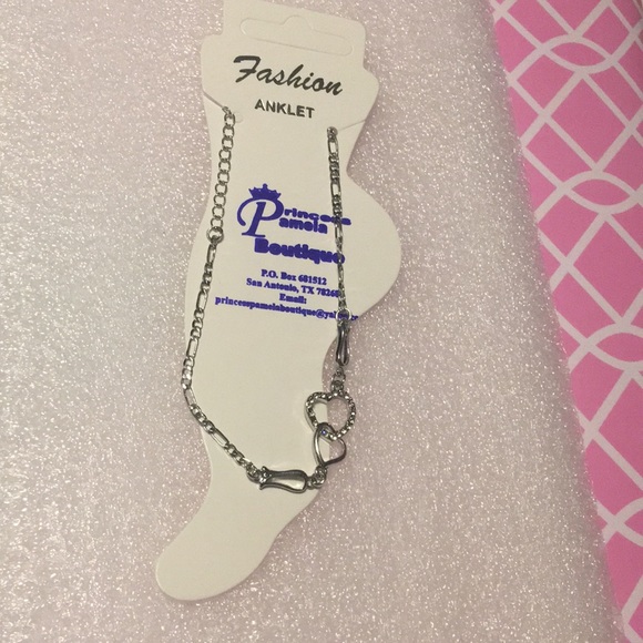 Hearts with Rhinestone Ankle Bracelet - Picture 2 of 3